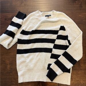 Striped Black and Cream Women’s  Sweater Size Small